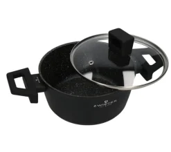 ZWIEGER FORTE Komplet garnków z pokrywkami / 16, 18, 20, 24 cm + Patelnia 20, 24, 28 cm + Brytfanna VERON + Pokrywki silikonowe KAIA HOME