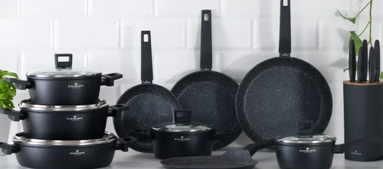 ZWIEGER FORTE Komplet garnków z pokrywkami 6 el /16, 18, 20 cm + Patelnia 20, 24, 28 cm aluminium