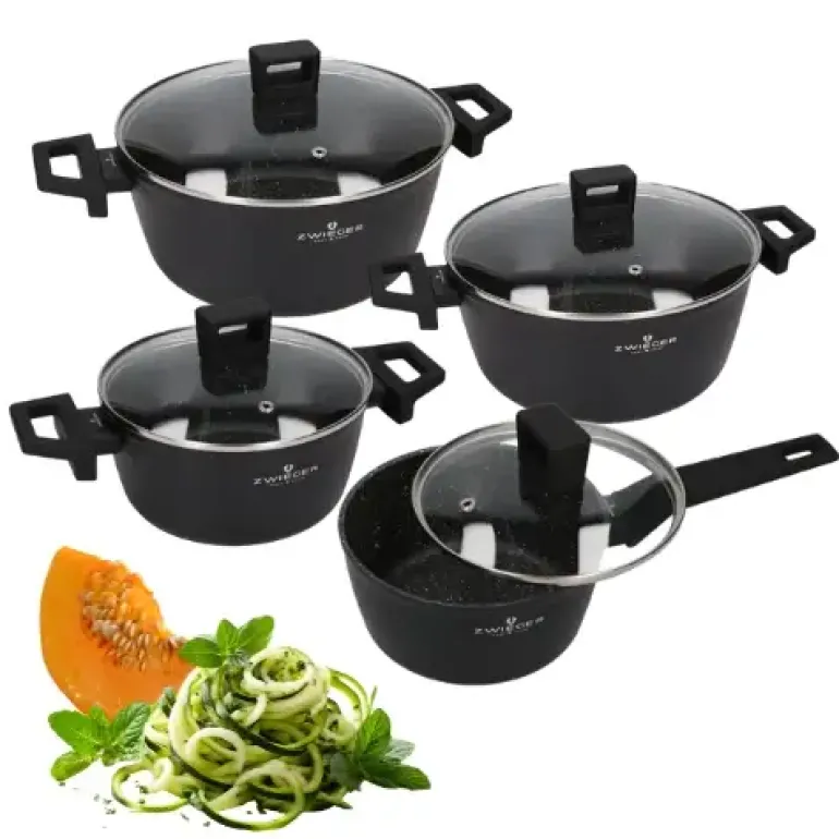 ZWIEGER FORTE Komplet garnków z pokrywkami 8 el /16, 18, 20, 24 cm/ aluminium