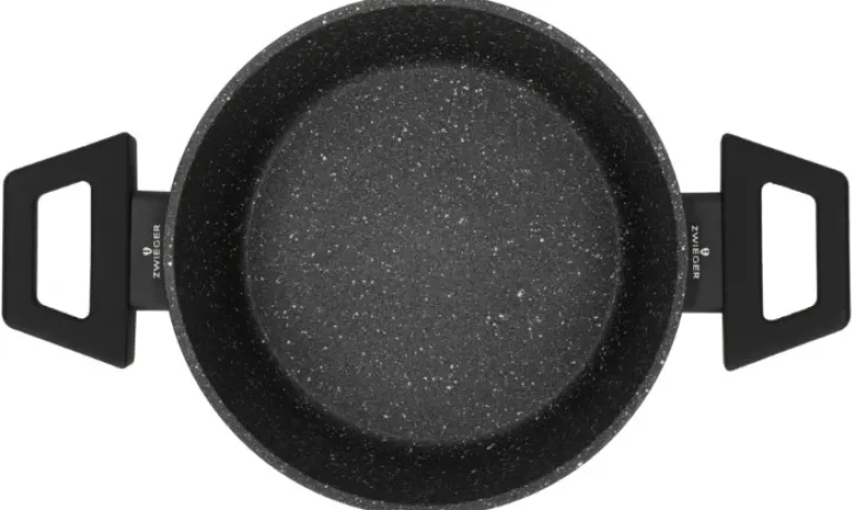 ZWIEGER FORTE Komplet garnków z pokrywkami / 16, 18, 20, 24 cm + Patelnie 20, 24, 28 cm + Brytfanna VERON + Pokrywki szklane KAIA HOME