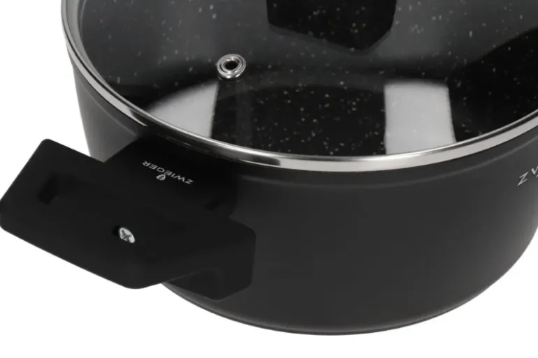 ZWIEGER FORTE Komplet garnków z pokrywkami 6 el /16, 18, 20 cm + Patelnia 20, 24, 28 cm + pokrywki Zwieger / aluminium