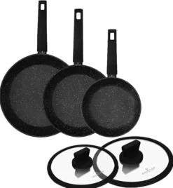ZWIEGER FORTE Komplet garnków z pokrywkami 6 el /16, 18, 20 cm + Patelnia 20, 24, 28 cm + pokrywki Zwieger / aluminium