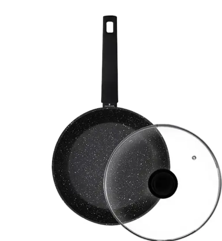 ZWIEGER FORTE Komplet patelnia aluminiowa 24 cm / powłoka granitowa PFLUON + pokrywka