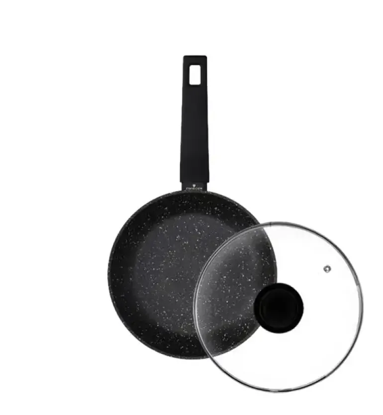 ZWIEGER FORTE Komplet patelnie aluminiowe 20, 24, 28 cm / powłoka granitowa PFLUON + pokrywki