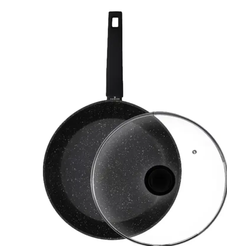 ZWIEGER FORTE Komplet patelnie aluminiowe 20, 24, 28 cm / powłoka granitowa PFLUON + pokrywki