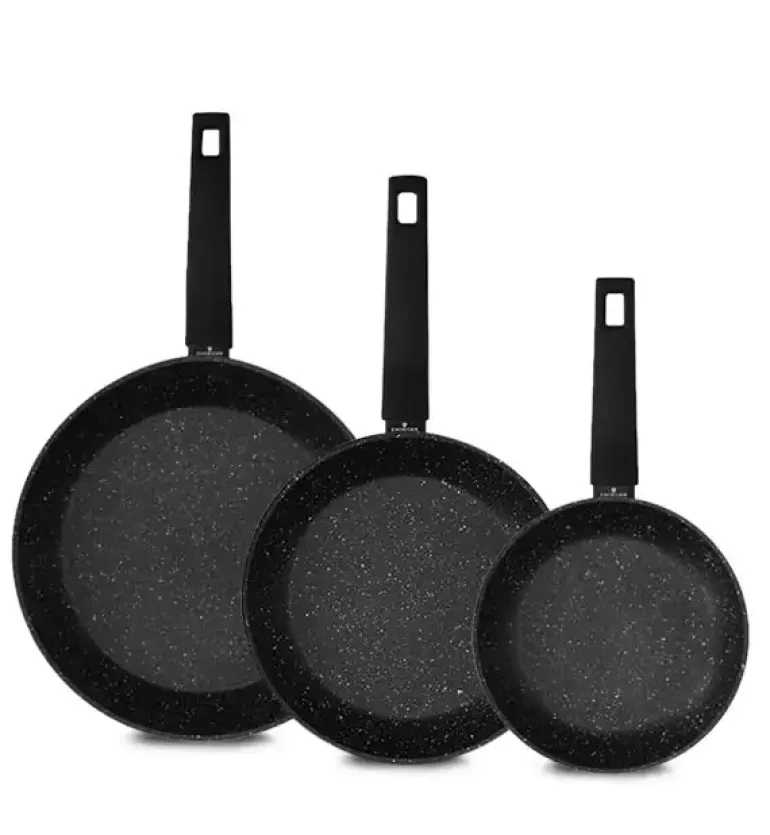 ZWIEGER FORTE Komplet Patelnia aluminiowa 20, 24, 28 cm / powłoka granitowa PFLUON / indukcja