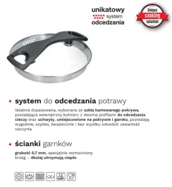 ZWIEGER GABRO Garnek z pokrywką do odcedzania 24 cm / 5 L / Stal nierdzewna