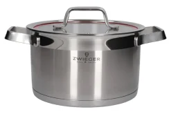 ZWIEGER KLASSIKER Komplet garnków z pokrywkami 11 el / stal nierdzewna SS 304 + Patelnie Obsidian 20, 24, 28 cm