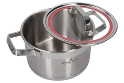 ZWIEGER KLASSIKER Komplet garnków z pokrywkami 11 el / stal nierdzewna SS 304 + Patelnie Obsidian 24, 28 cm + pokrywki Zwieger