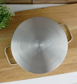 ZWIEGER KLASSIKER Komplet garnków z pokrywkami 11 el / stal nierdzewna SS 304 + Patelnie Obsidian 24, 28 cm + pokrywki Zwieger