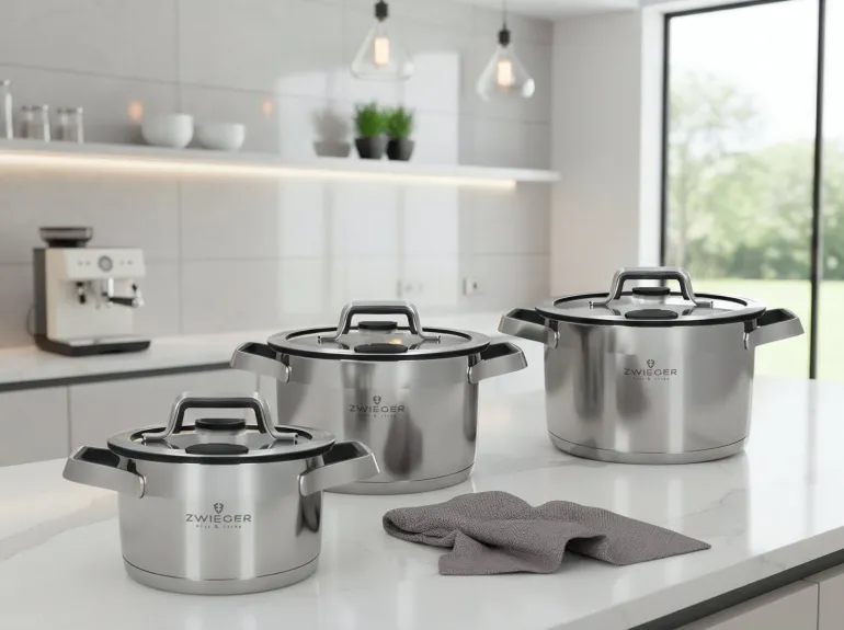 ZWIEGER KLASSIKER PRO BLACK Komplet garnków z pokrywkami 8 el / stal nierdzewna