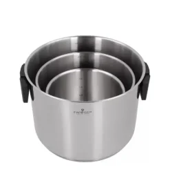 ZWIEGER KOMPACT BLACK Komplet 3 garnków z pokrywkami / stal nierdzewna