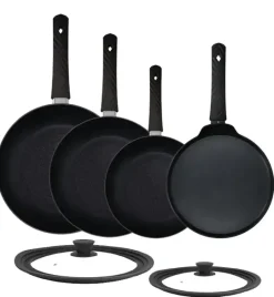 ZWIEGER LOVRO Komplet Patelnia 20, 24, 28 cm + naleśnikowa 26 cm + pokrywki | aluminium | powłoka PFLUON indukcja