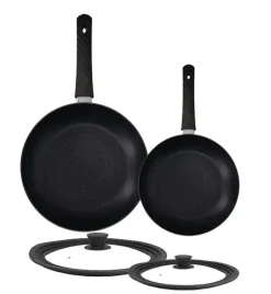 ZWIEGER LOVRO Komplet Patelnia 20, 28 cm+ pokrywki silikonowe | aluminium | powłoka PFLUON indukcja