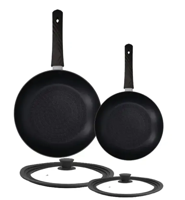 ZWIEGER LOVRO Komplet Patelnia 20, 28 cm+ pokrywki silikonowe | aluminium | powłoka PFLUON indukcja