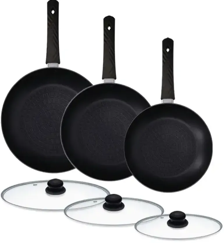 ZWIEGER LOVRO Komplet Patelnia 20, 24, 28 cm + pokrywki | aluminium | powłoka PFLUON indukcja