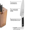 ZWIEGER MAGNETO Komplet 5 noży w bloku drewnianym / stal nierdzewna + drewno akacjowe