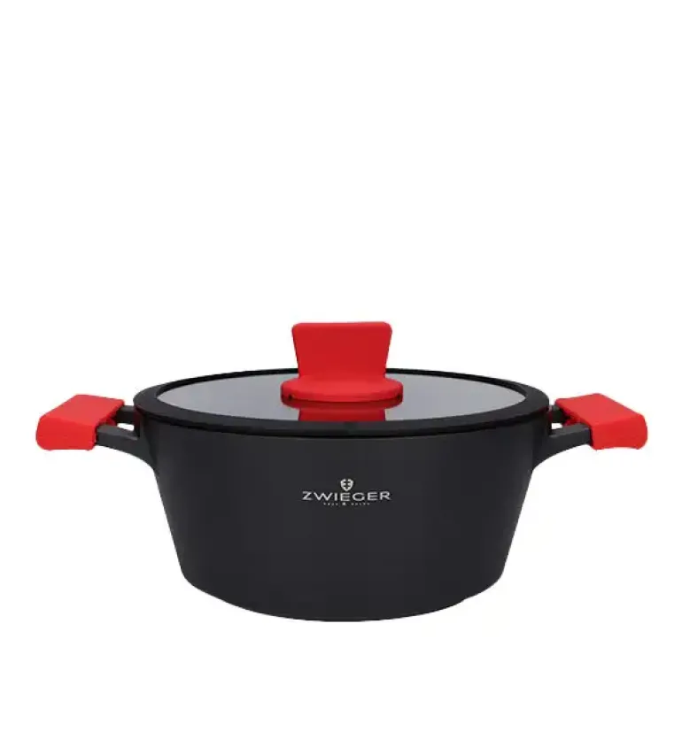 ZWIEGER OBSIDIAN Komplet Garnki 6 el z pokrywkami 5,5l/ 3,5l/ 2l GREBLON + Brytfanna Practi Plus
