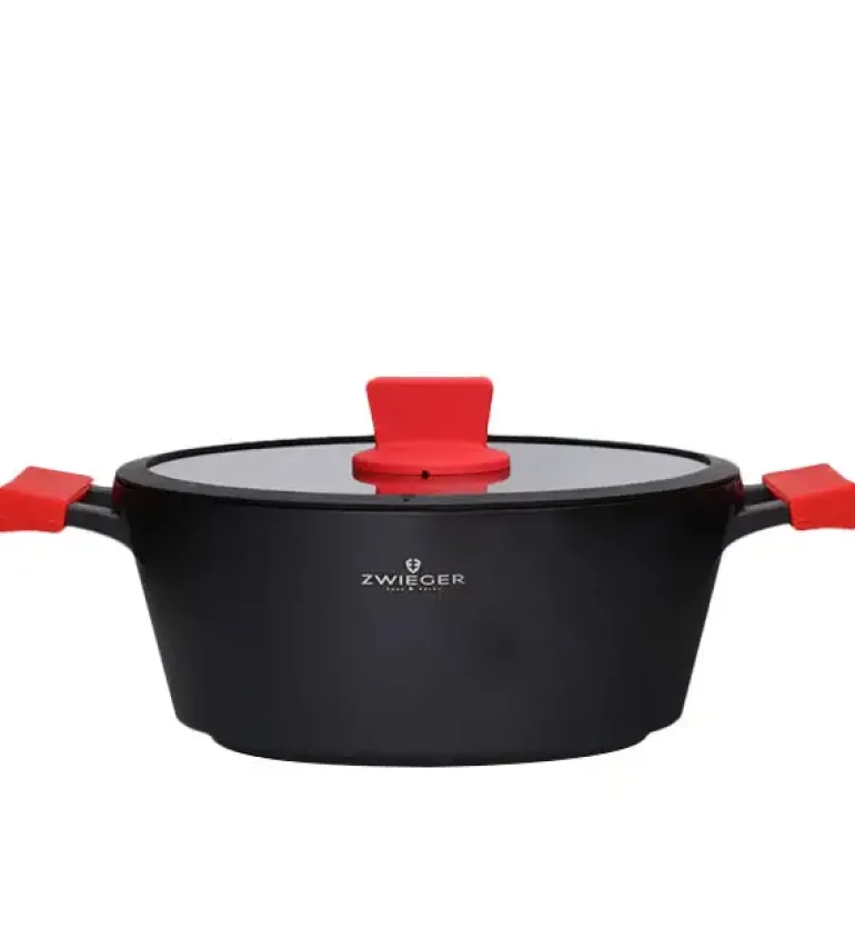 ZWIEGER OBSIDIAN Komplet Garnki 6 el z pokrywkami 5,5l/ 3,5l/ 2l GREBLON + Brytfanna Practi Plus