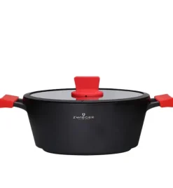 ZWIEGER OBSIDIAN Komplet Garnki 6 el z pokrywkami 5,5l/ 3,5l/ 2l +garnki luz +patelnia 20, 24, 28 cm / GREBLON