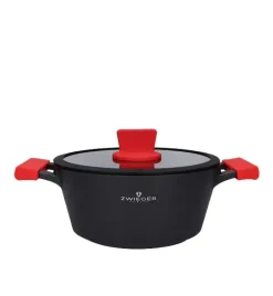 ZWIEGER OBSIDIAN Komplet Garnki 6 el z pokrywkami 5,5l/ 3,5l/ 2l +garnki luz +patelnia 20, 24, 28 cm / GREBLON