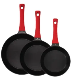 ZWIEGER OBSIDIAN Komplet Garnki 6 el z pokrywkami 5,5l/ 3,5l/ 2l +rondel +patelnia 20, 24, 28 cm / GREBLON