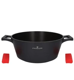 ZWIEGER OBSIDIAN Komplet Garnki 6 el z pokrywkami 5,5l/ 3,5l/ 2l +rondel +patelnia głęboka 28 cm / GREBLON C3+