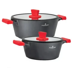 ZWIEGER OBSIDIAN Komplet garnków z pokrywkami 3 L, 5 L / GREBLON C3+