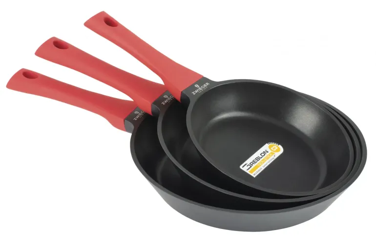 ZWIEGER OBSIDIAN Komplet patelni 20,28 cm + patelnia grillowa 28 cm / powłoka GREBLON non- stick