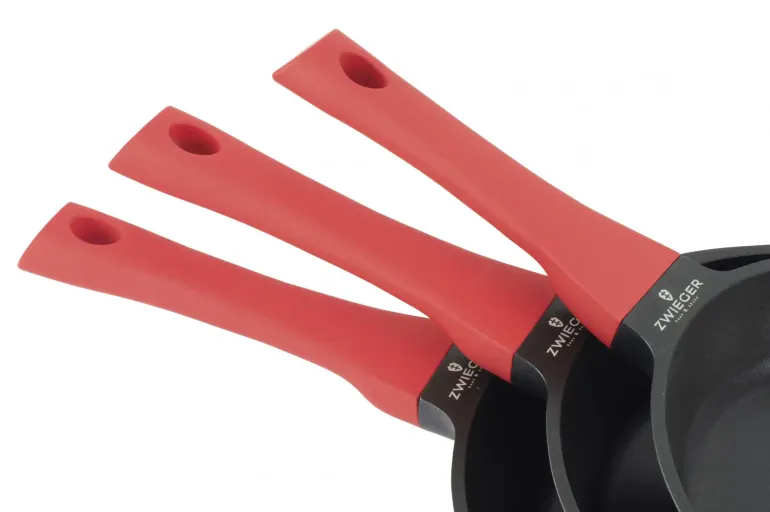 ZWIEGER OBSIDIAN Komplet patelni 20,28 cm + patelnia grillowa 28 cm / powłoka GREBLON non- stick