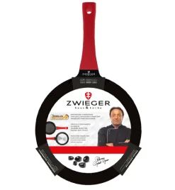 ZWIEGER OBSIDIAN Komplet patelni z pokrywkami / powłoka GREBLON non- stick / 24, 28 cm