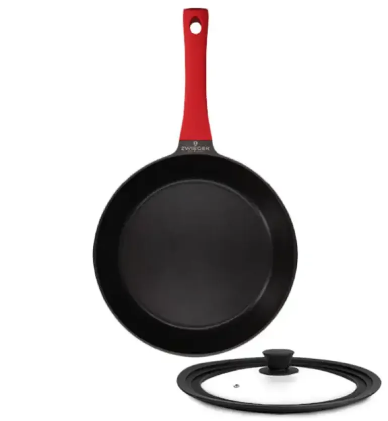 ZWIEGER OBSIDIAN Patelnia 28 cm powłoką GREBLON non- stick + pokrywka uniwersalna Tadar