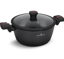 ZWIEGER RED LINE Komplet garnków z pokrywkami 18, 20, 24 cm + Patelnie 20, 24, 28 cm / powłoka TitanEX