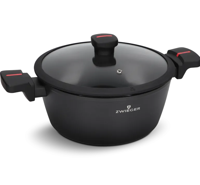 ZWIEGER RED LINE Komplet garnków z pokrywkami 18, 20, 24 cm + Patelnie 20, 24, 28 cm / powłoka TitanEX