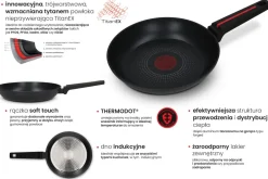 ZWIEGER RED LINE Komplet patelni 20, 28 cm + pokrywki silikonowe / powłoka TitanEX