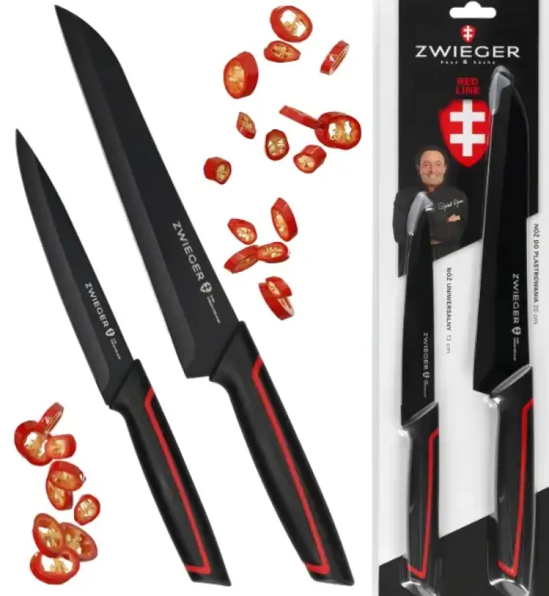 ZWIEGER RED LINE Zestaw noży 2 el / nóż do plastrowania 20 cm + nóż uniwersalny 13 cm