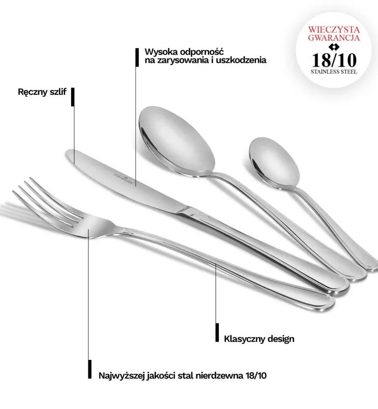 ZWIEGER VARELLO Sztućce Komplet 24 elementy dla 6 osób - stal 18/10