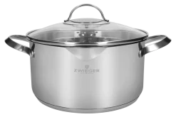 ZWIEGER VERON Komplet garnków z pokrywkami 22, 24 cm + 3 patelnie + pokrywki uni / stal nierdzewna