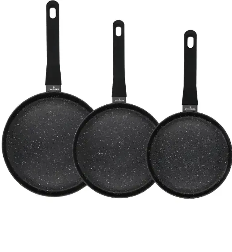 ZWIEGER VERON Komplet garnków z pokrywkami 22, 24 cm + patelnie 20, 24, 28 cm / stal nierdzewna