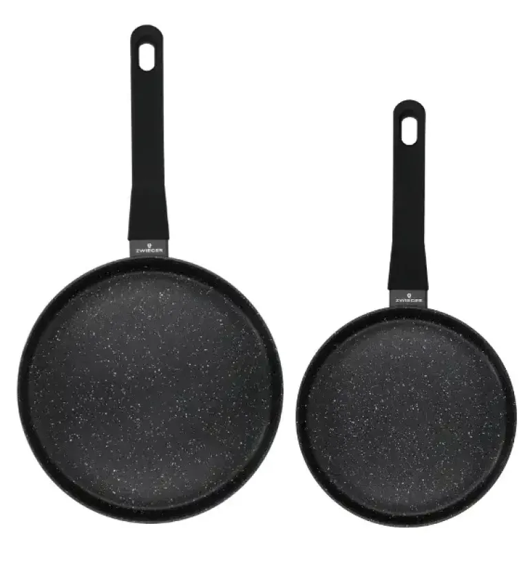 ZWIEGER VERON Komplet garnków z pokrywkami 22, 24 cm + 2 patelnie + pokrywki uni / stal nierdzewna