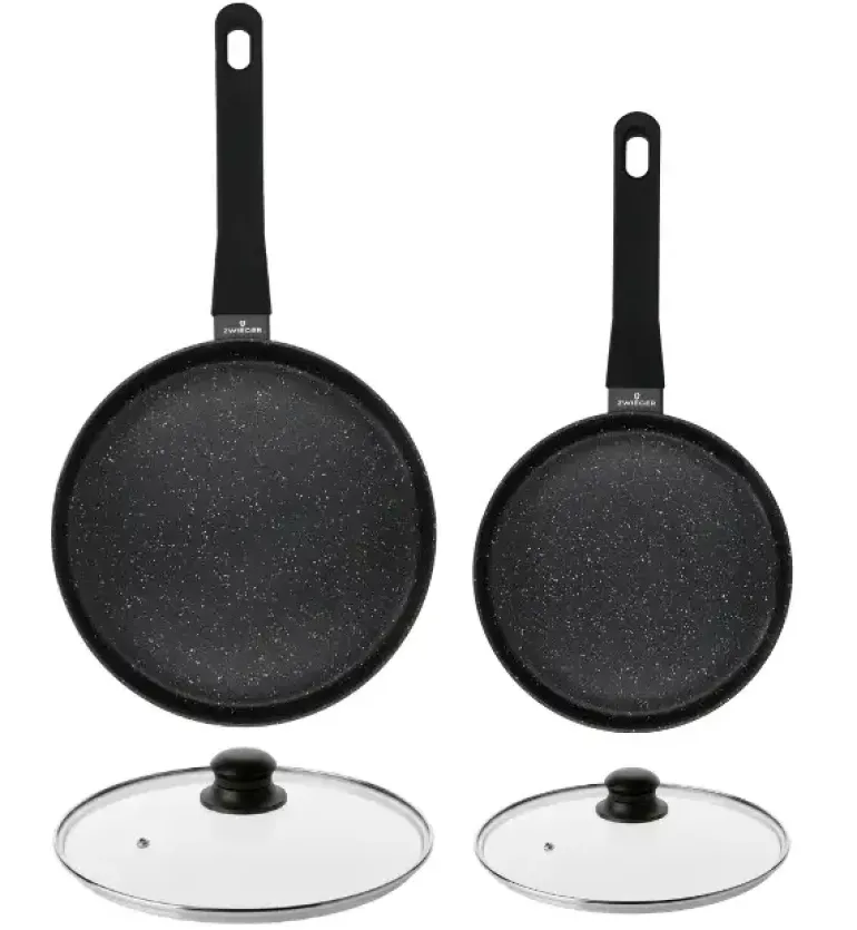 ZWIEGER VERON Komplet patelni 20, 28 cm + Pokrywki szklane Tadar