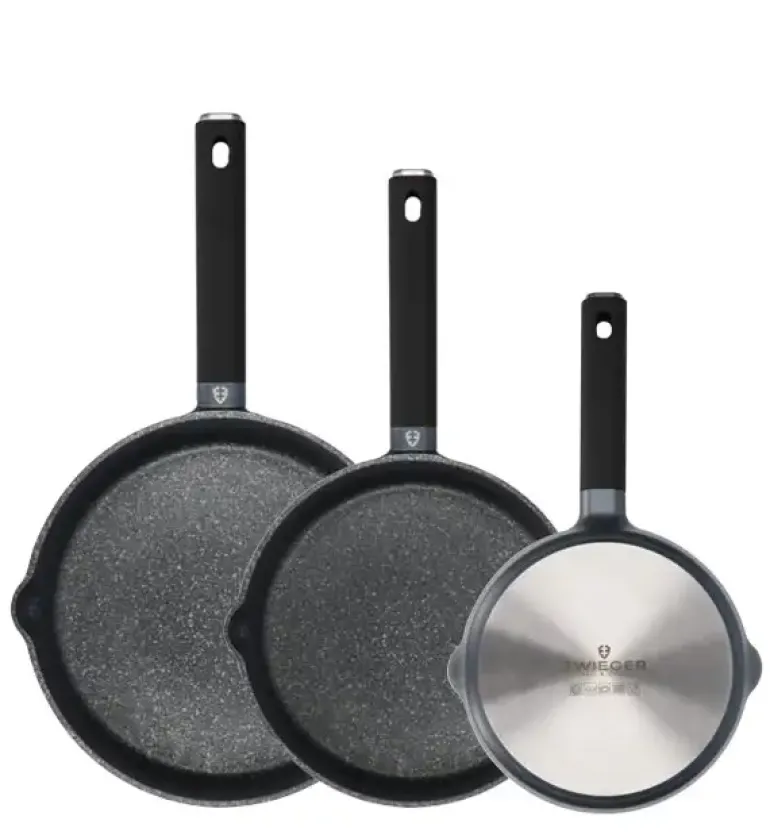 ZWIEGER VESNA Komplet garnków 6 el z pokrywkami 20, 24, 28 cm + Patelnie 20, 24, 28 cm + Brytfanna VERON / indukcja