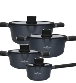 ZWIEGER VESNA Komplet garnków 6 el z pokrywkami 20, 24, 28 cm + Rondel 16 cm + Patelnie 20, 24, 28 cm + Brytfanna VERON / indukcja