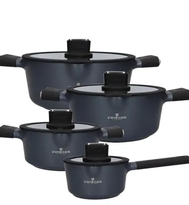 ZWIEGER VESNA Komplet garnków 6 el z pokrywkami 20, 24, 28 cm + Rondel 16 cm + Patelnie 20, 24, 28 cm + Brytfanna VERON / indukcja
