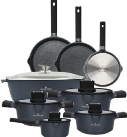 ZWIEGER VESNA Komplet 3 garnków z pokrywkami + Rondel 16 cm + Patelnie 20, 24, 28 cm + Brytfanna VERON / non-stick / indukcja