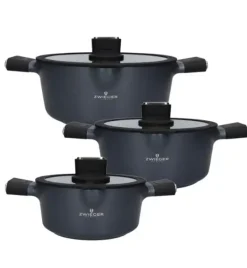 ZWIEGER VESNA Komplet 3 garnków z pokrywkami 20, 24, 28 cm / non-stick / indukcja