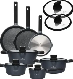 ZWIEGER VESNA Komplet 4 garnków z pokrywkami + Patelnie 20, 24, 28 cm + Pokrywki 24, 28 cm / non-stick / indukcja