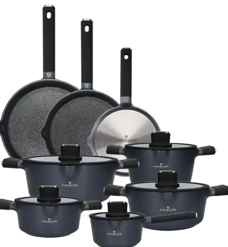 ZWIEGER VESNA Komplet 5 garnków z pokrywkami + Patelnie 20, 24, 28 cm / non-stick / indukcja