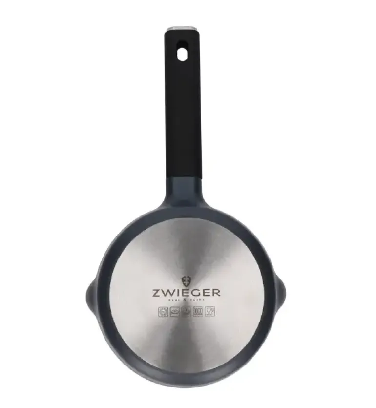 ZWIEGER VESNA Komplet 3 garnków z pokrywkami + Rondel 16 cm + Patelnie 20, 24, 28 cm + Brytfanna VERON + Pokrywki silikonowe KAIA HOME