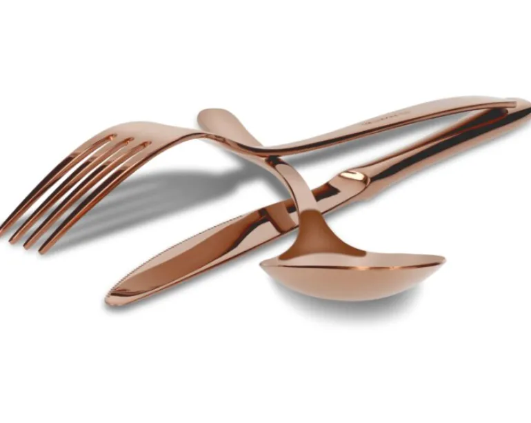 ZWIEGER VESPER COPPERY Sztućce komplet 72 elementy dla 18 osób / miedziane